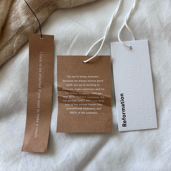 NWT Reformation Giusta Oversized Cashmere Cardigan eco beige large - Picture 8 of 10